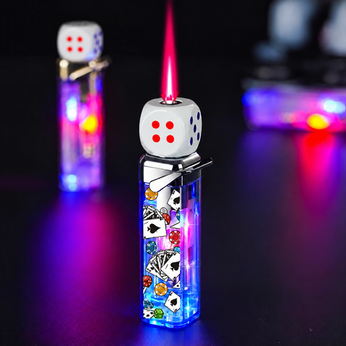 Rotating Dice LED Flame Lighter
